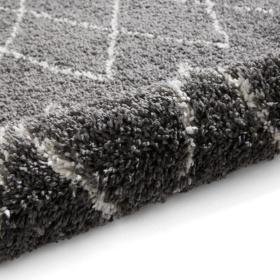 Boho 8280 Grey Berber Shaggy Moroccan Rug