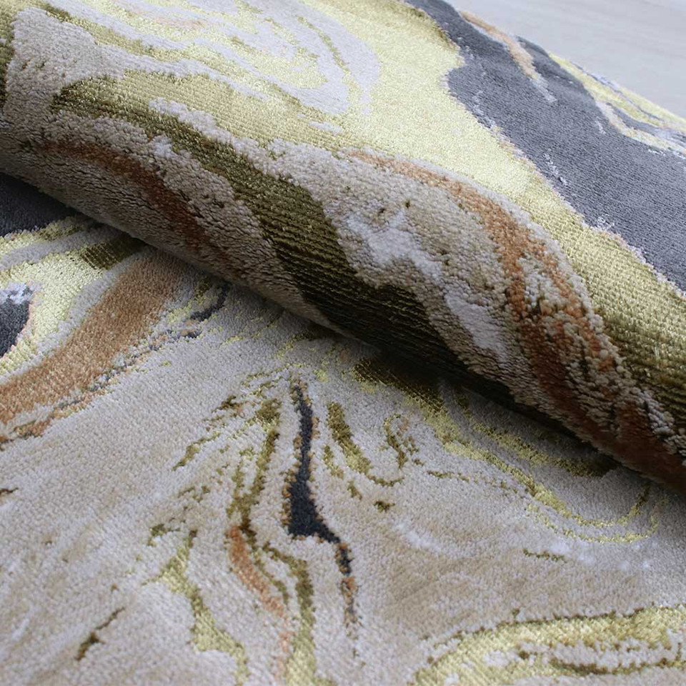 Aurora AU08 Marble Rug Luxury Gold