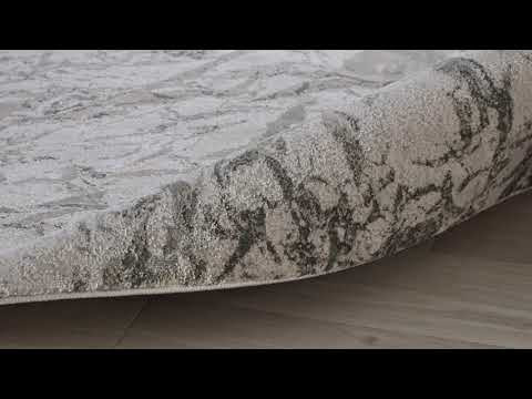 Aurora AU09 Satin Rug Cream Silver