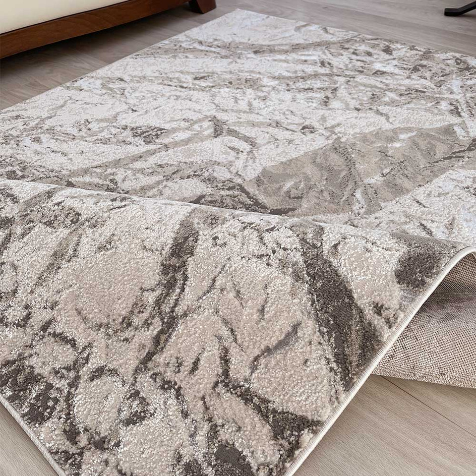 Aurora AU09 Satin Rug Cream Silver