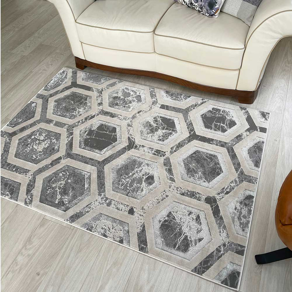 Aurora AU12 Crystal Rug Metallic Silver