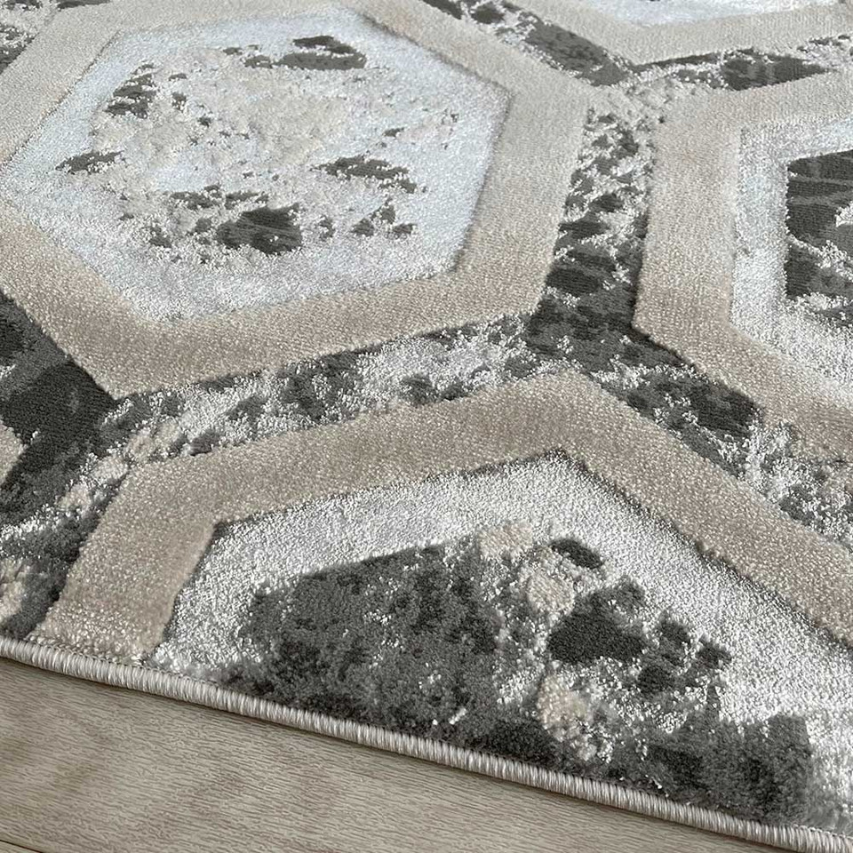 Aurora AU12 Crystal Rug Metallic Silver