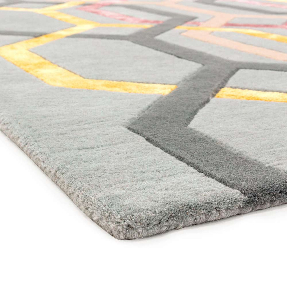 Matrix 67 Hexagon Silver Rug