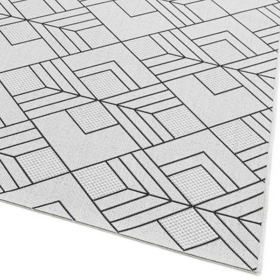 Outdoor Patio 16 Deco Ivory Geo Rug
