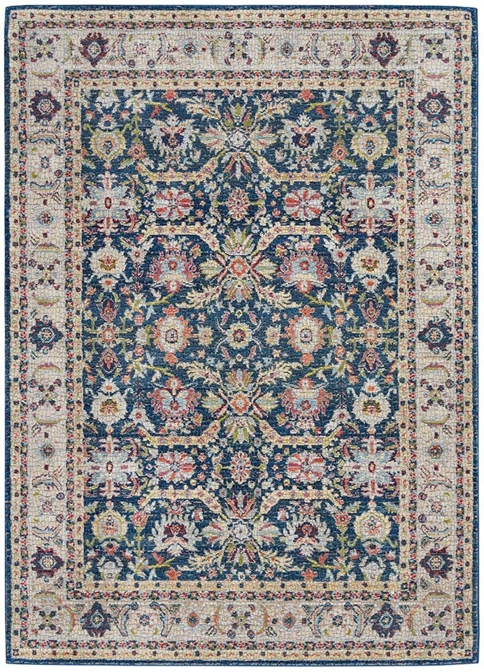 Traditional Ankara Global ANR13 Navy Multi Rug