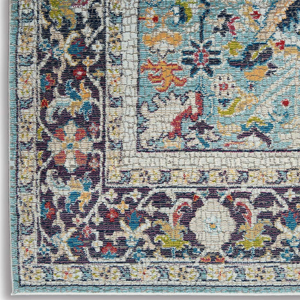 Traditional Ankara Global ANR14 Teal Multi Rug