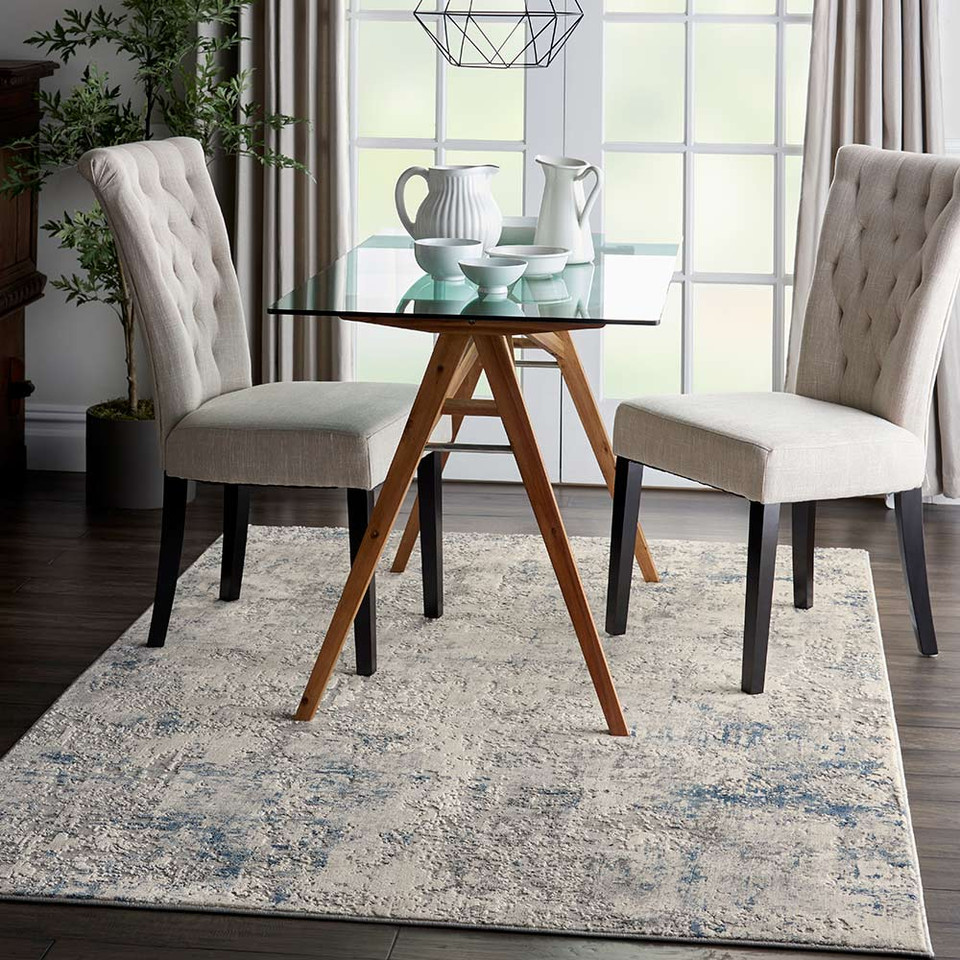 Rustic Textures RUS07 Grey Beige Abstract Rug