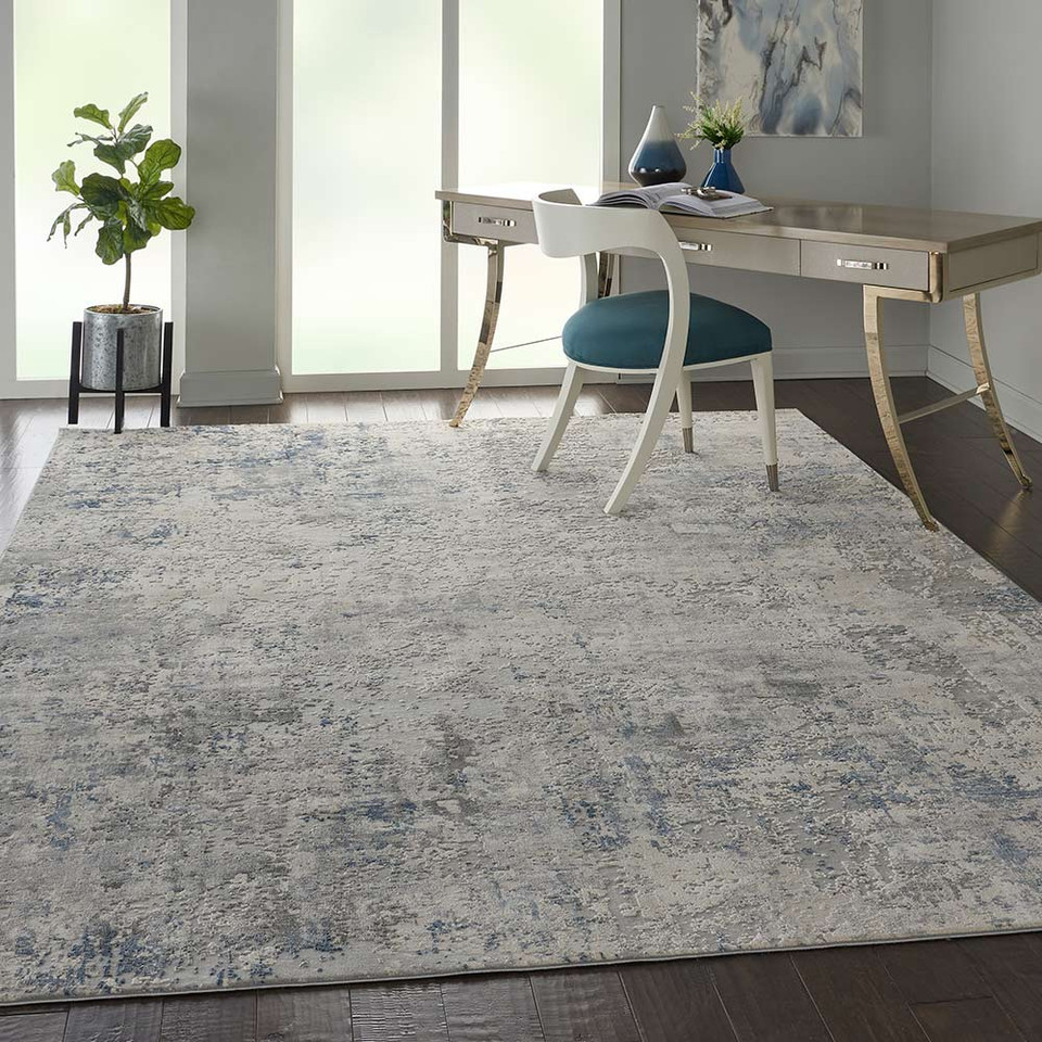 Rustic Textures RUS07 Grey Beige Abstract Rug