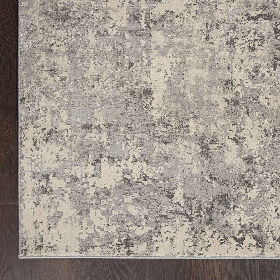Rustic Textures RUS07 Grey Beige Abstract Rug