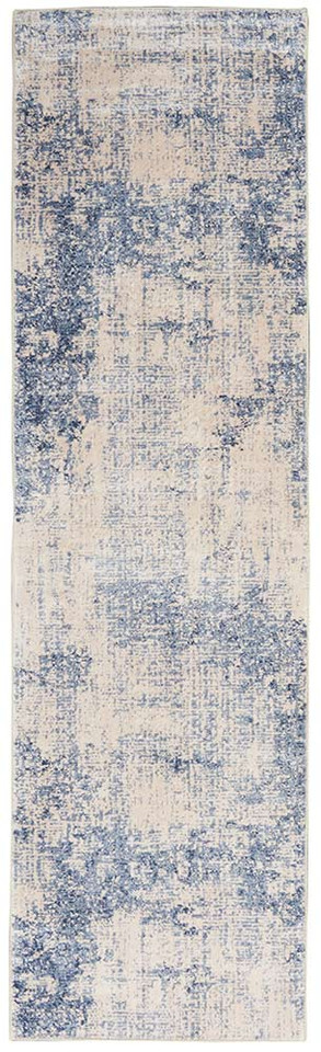 Abstract Silky Textures SLY01 Ivory Blue Rug