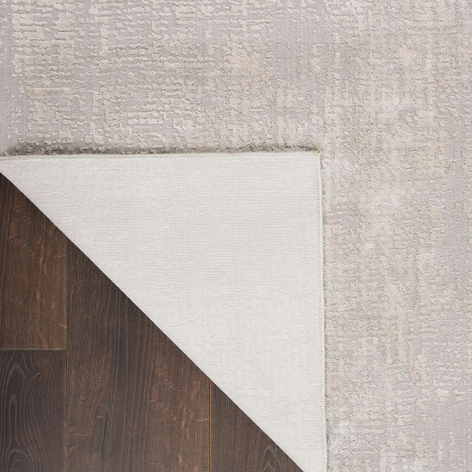 Abstract Silky Textures SLY01 Ivory Grey Rug