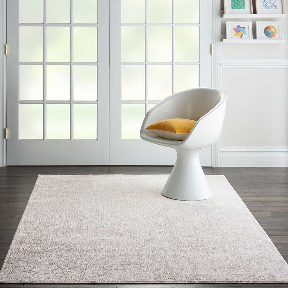 Abstract Silky Textures SLY01 Ivory Grey Rug