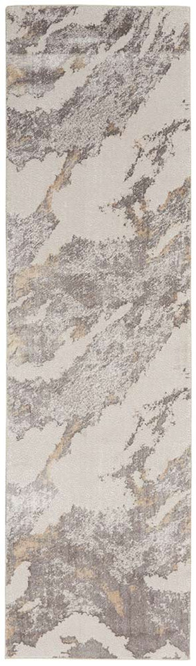 Abstract Silky Textures SLY03 Brown Ivory Rug