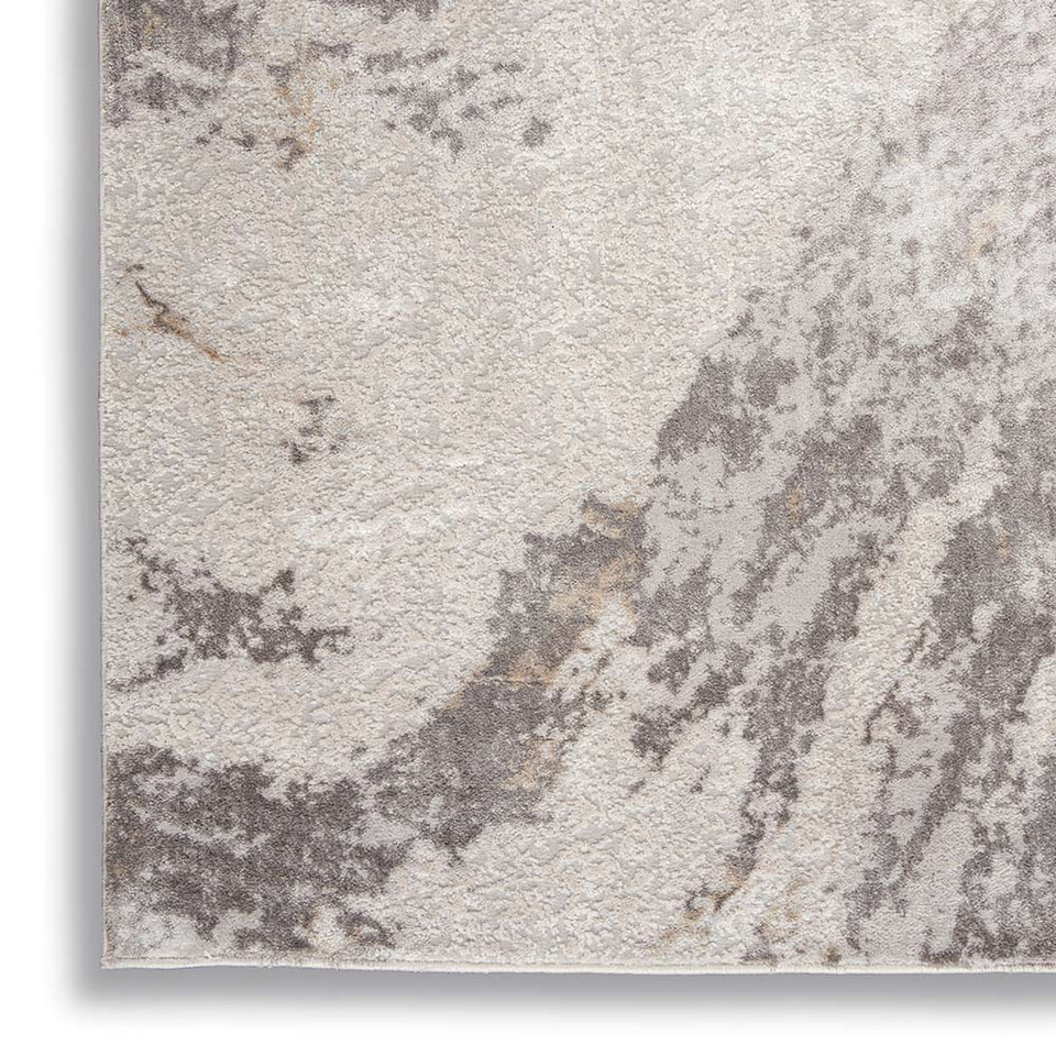 Abstract Silky Textures SLY03 Brown Ivory Rug