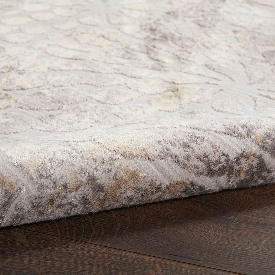 Abstract Silky Textures SLY07 Ivory Beige Rug