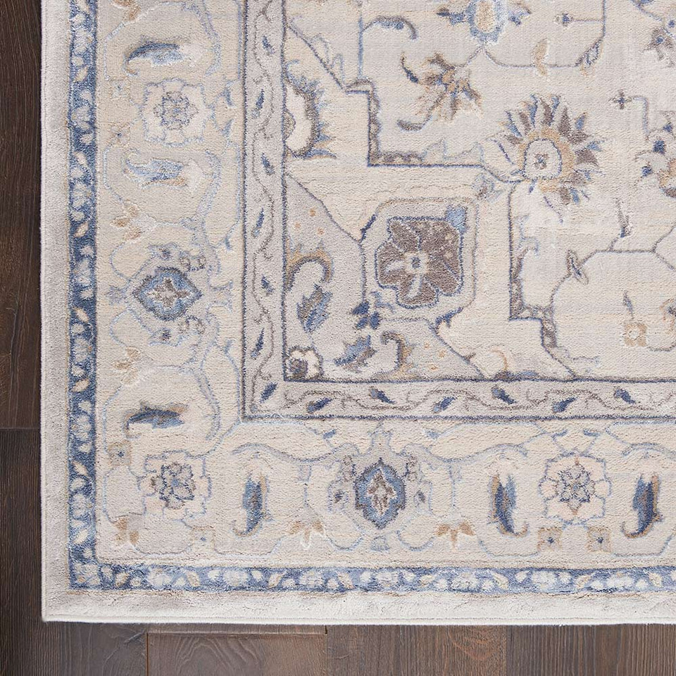 Traditional Silky Textures SLY08 Ivory Grey Rug
