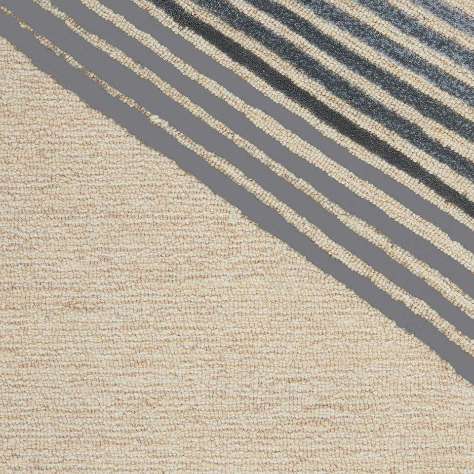Abstract Symmetry SMM06 Ivory Grey Rug