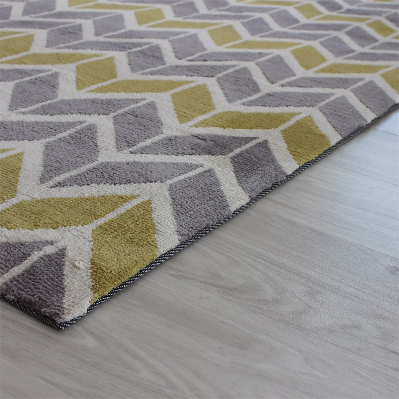 Arlo Chevron Rug Lemon Grey 160x230cm