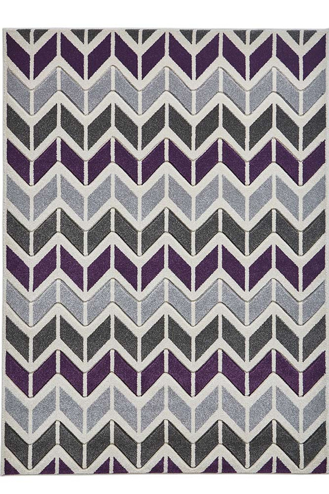 Matrix MT24 Geometric Grey Purple Rug