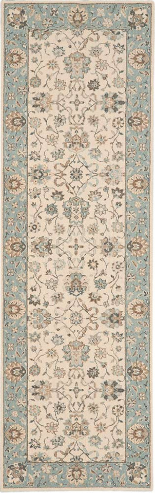 Living Treasures LI16 Ivory Aqua Rug