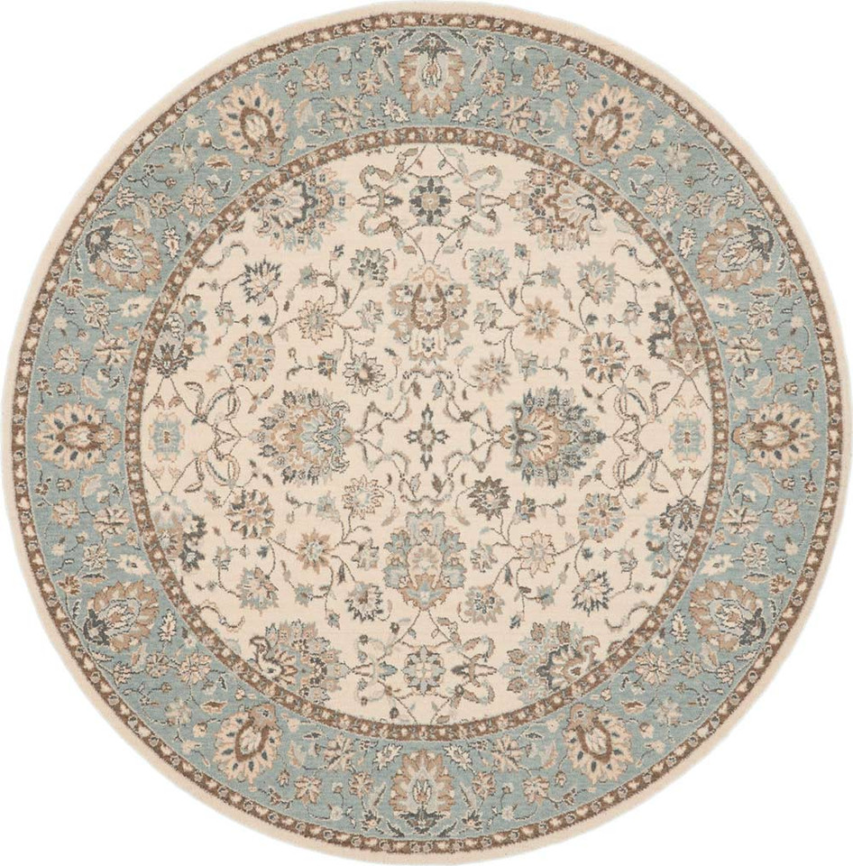 Living Treasures LI16 Ivory Aqua Rug