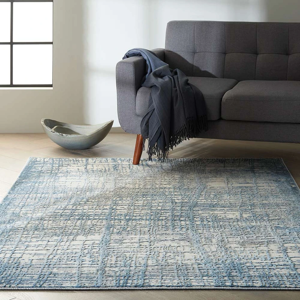 Calvin Klein CK950 Rush Ivory Blue Contemporary Rug