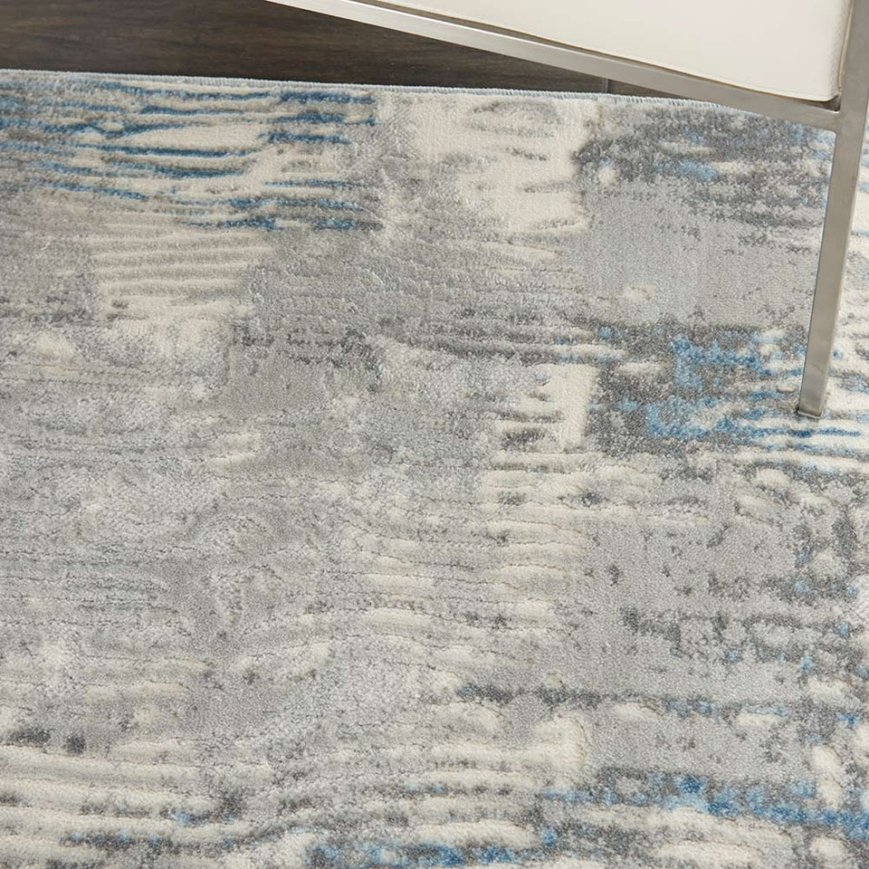 Solace SLA01 Ivory Grey and Blue Rug