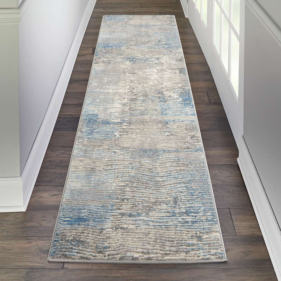Solace SLA01 Ivory Grey and Blue Rug