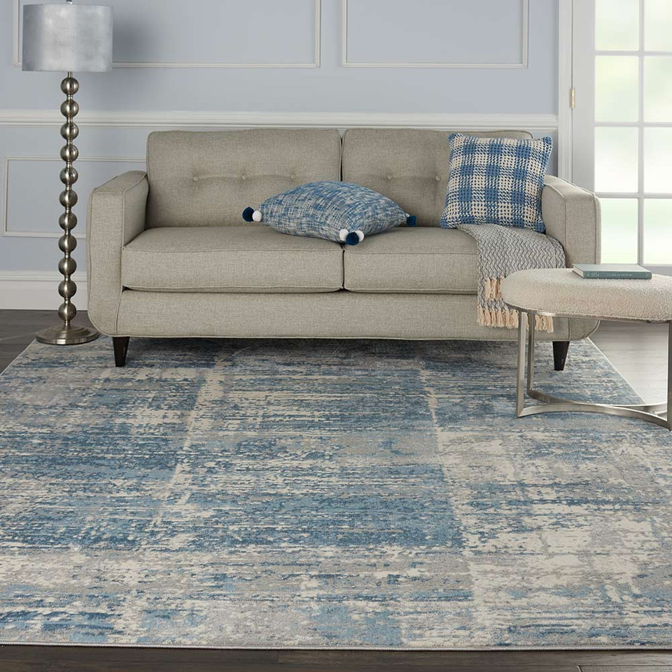 Solace SLA02 Ivory Blue Grey Rug