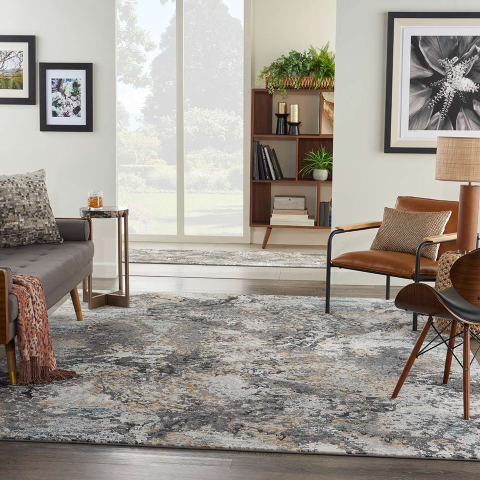 Contemporary Tangra TNR01 Grey Multi Rug