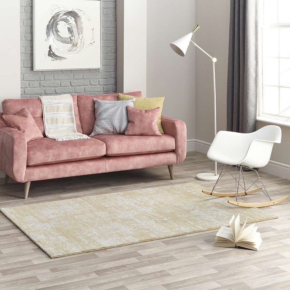 Gold Blue Ivory Rug Chamonix