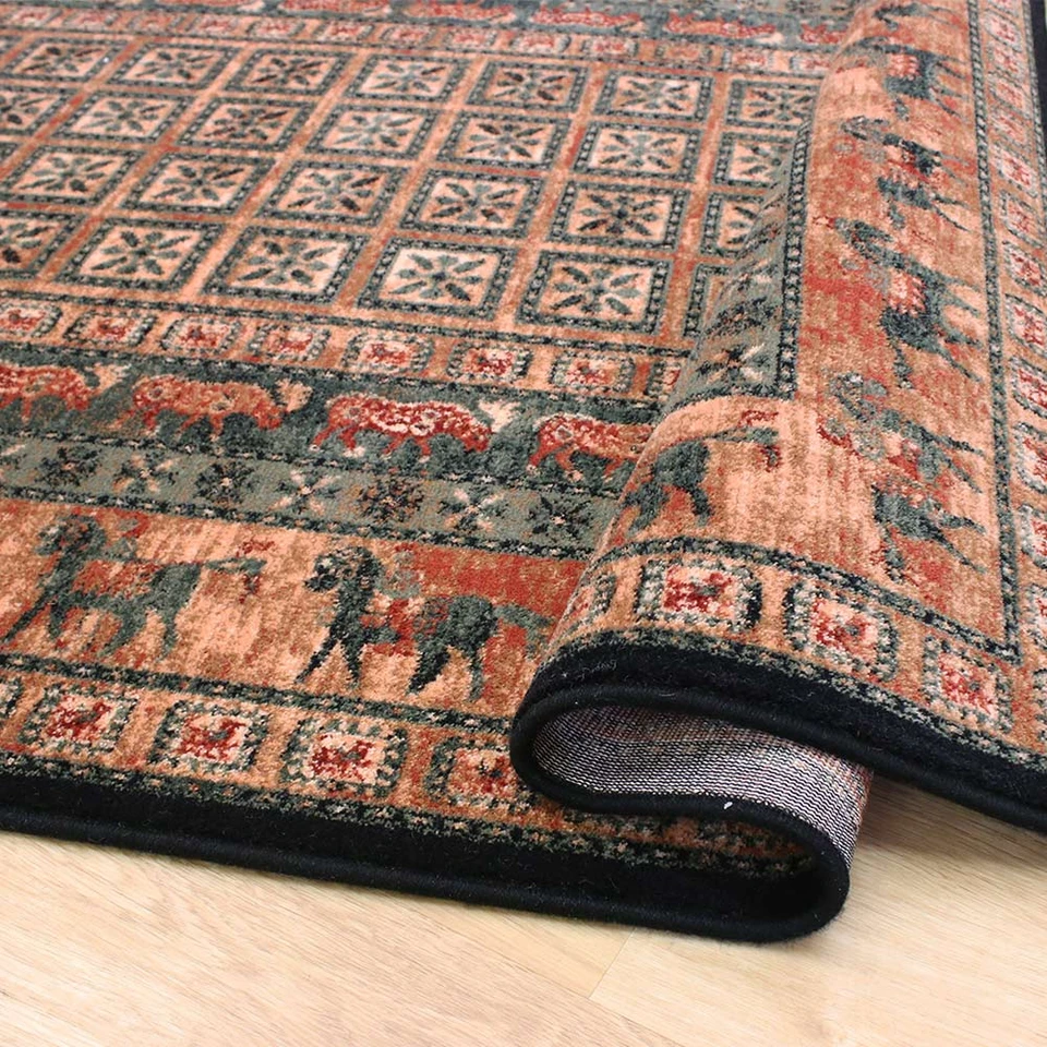 Traditional Wool Rug Royal Kashqai Green Brick 01 500