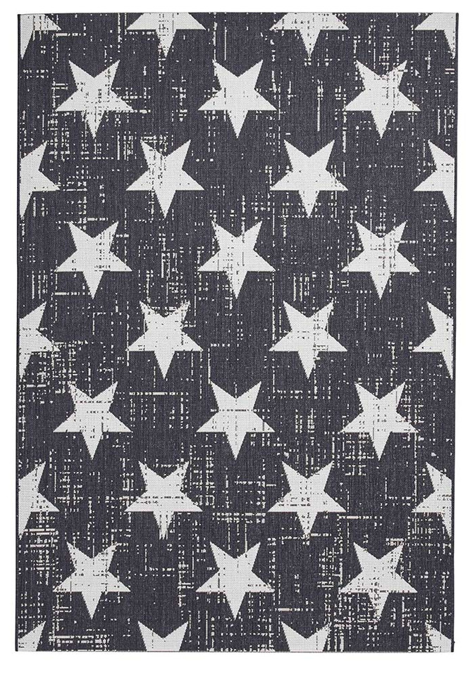 Santa Monica 48648 Black White Indoor Outdoor Rug