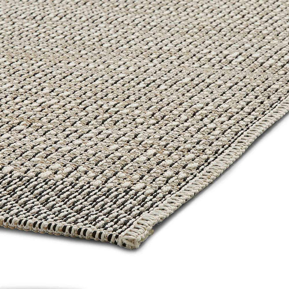 Stitch 9683 Beige Black Indoor Outdoor Rug