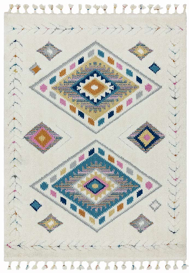On Sale Ariana AR09 Rhombus Soft Fringed Rug 200x290cm