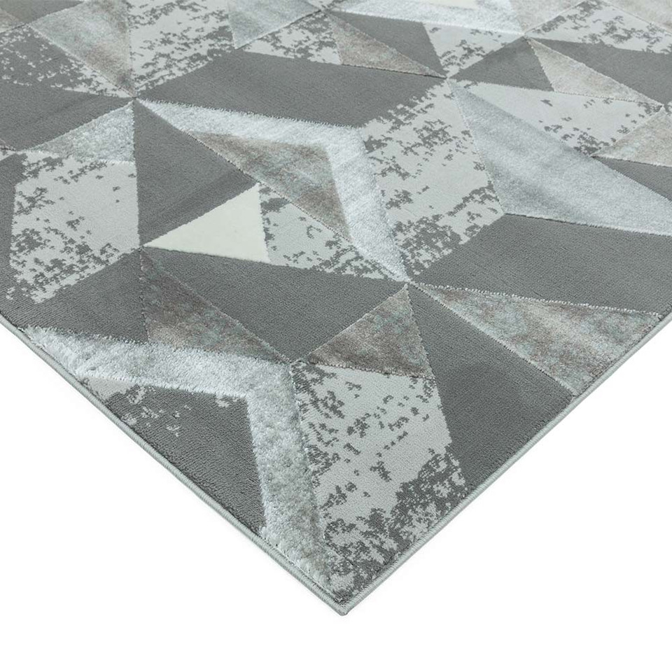 Orion OR09 Flag Silver Geometric Rug