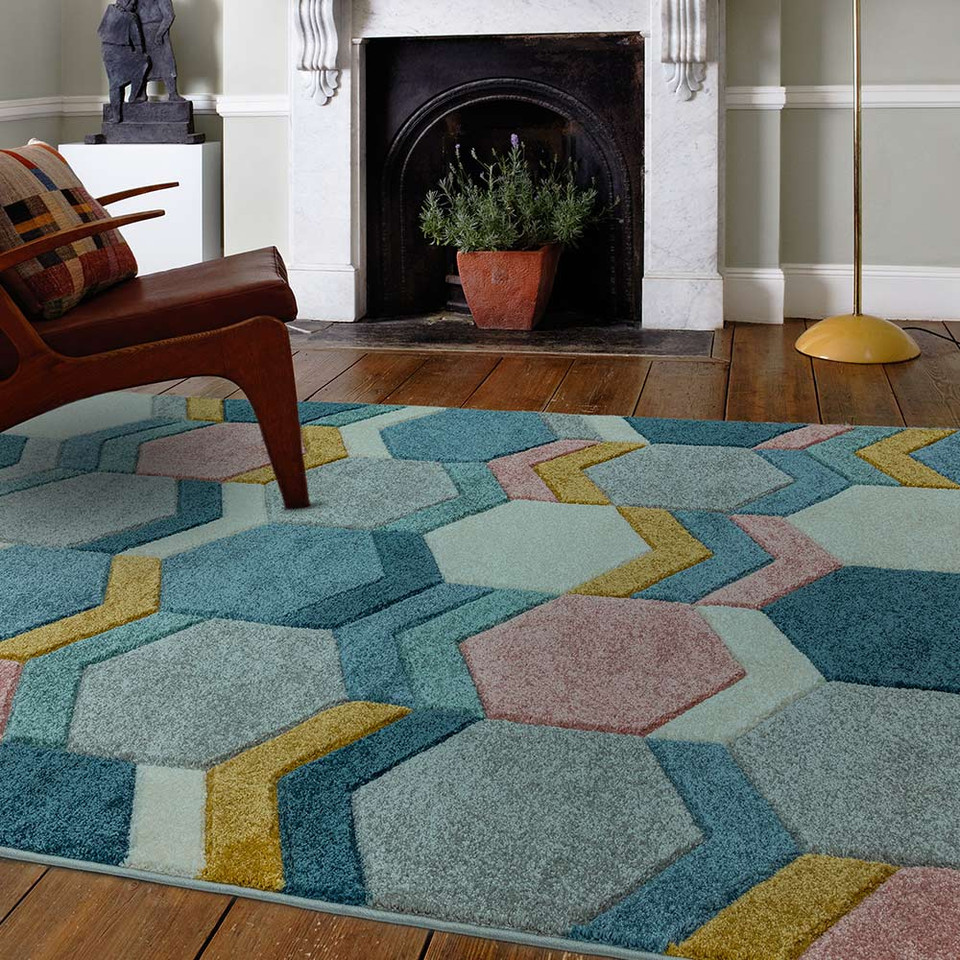 Sketch SK10 Hexagon Multi Geometric Rug