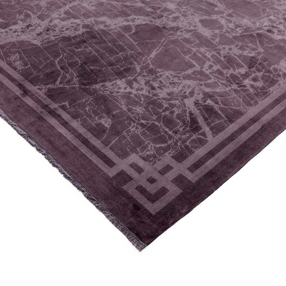 Zehraya ZE01 Purple Border Classic Plain Rug