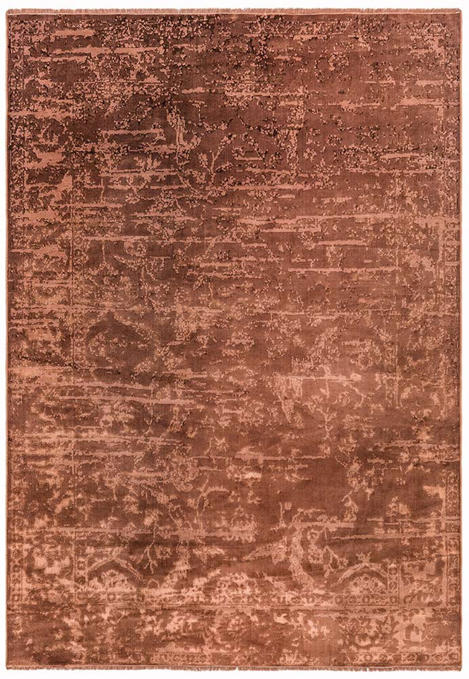 Zehraya ZE05 Rust Abstract Classic Plain Rug