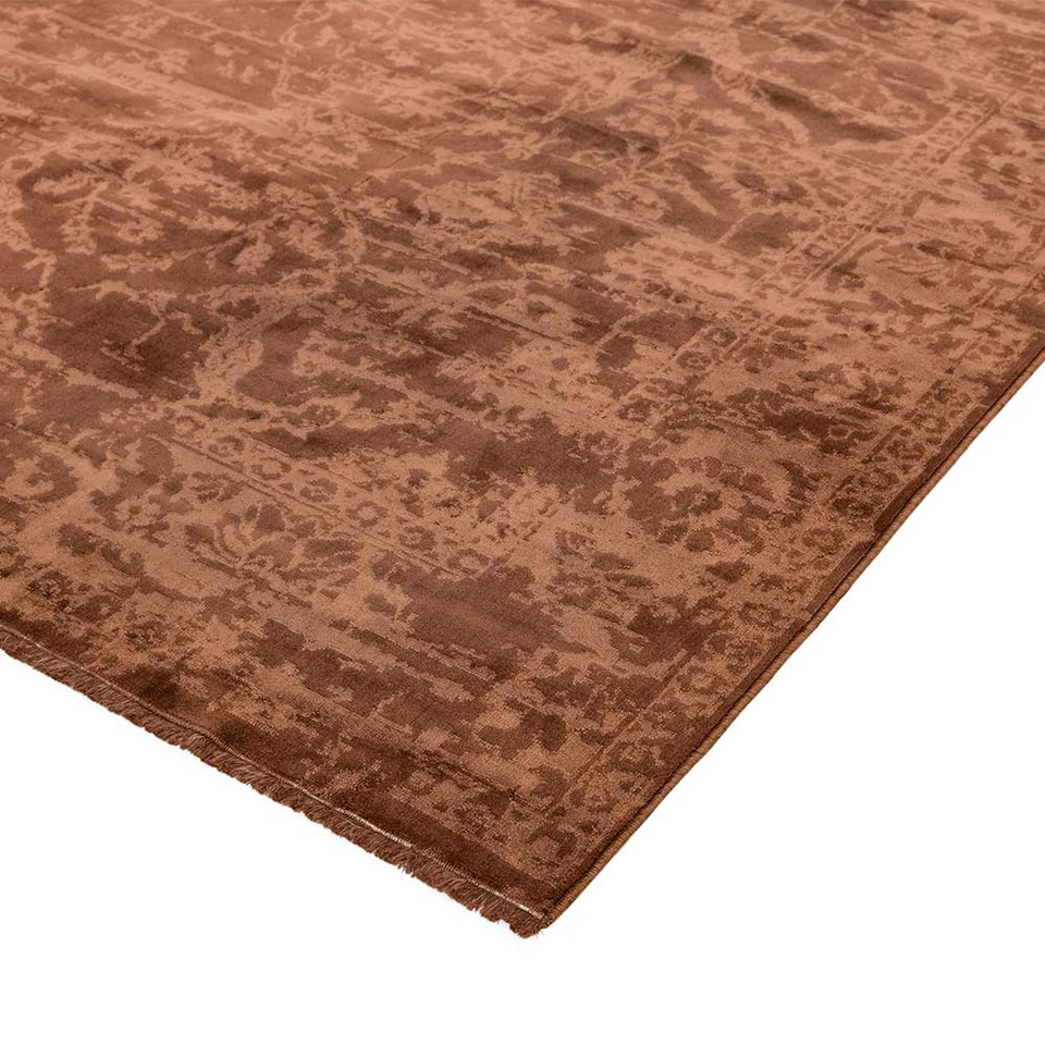 Zehraya ZE05 Rust Abstract Classic Plain Rug