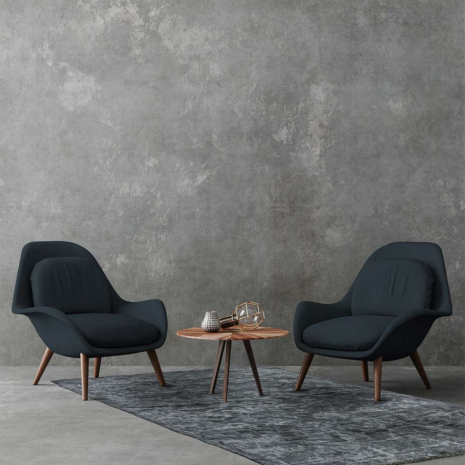 Zehraya ZE07 Charcoal Abstract Classic Plain Rug