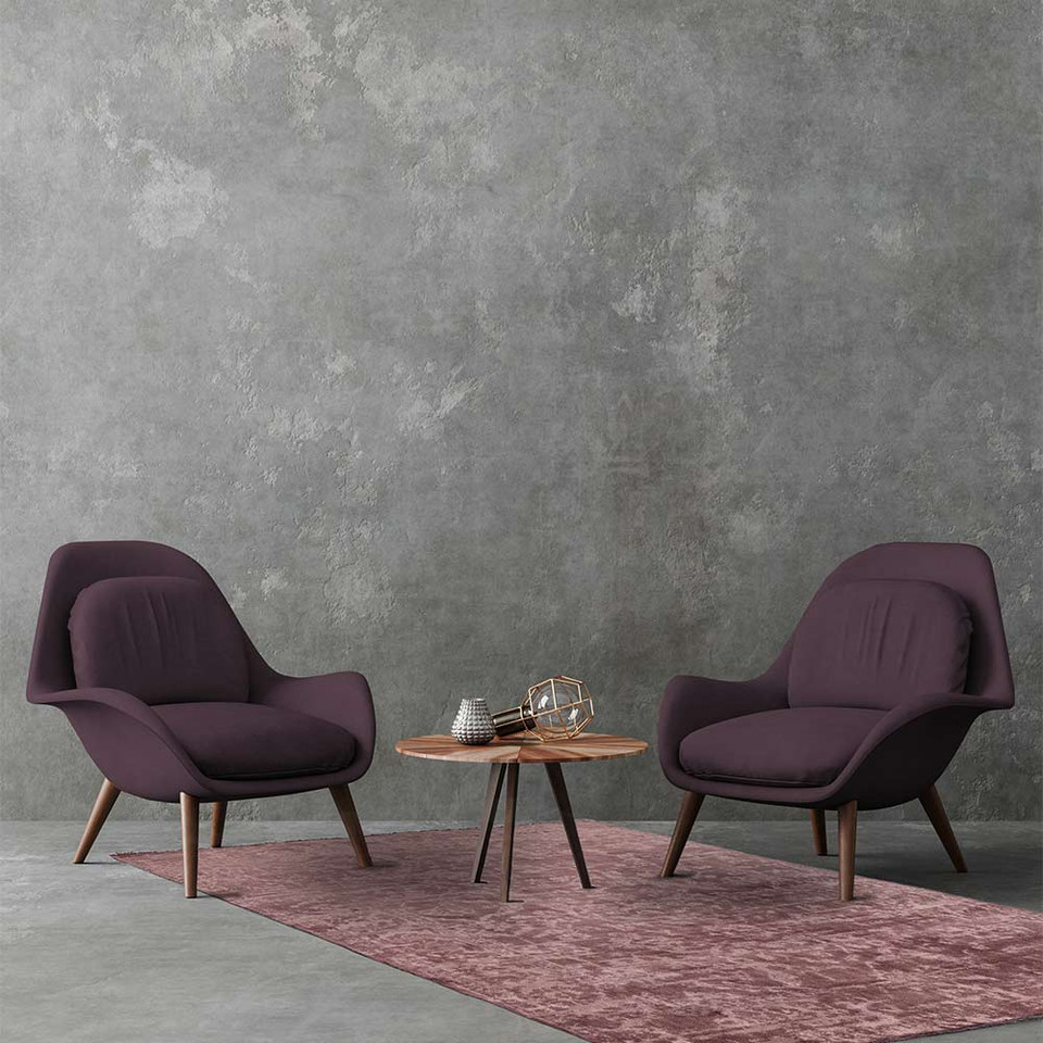 Zehraya ZE08 Cranberry Abstract Classic Plain Rug