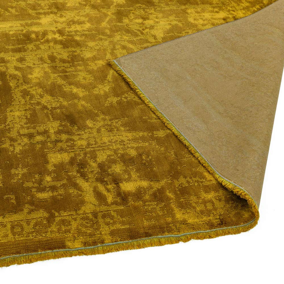 Zehraya ZE09 Gold Abstract Classic Plain Rug