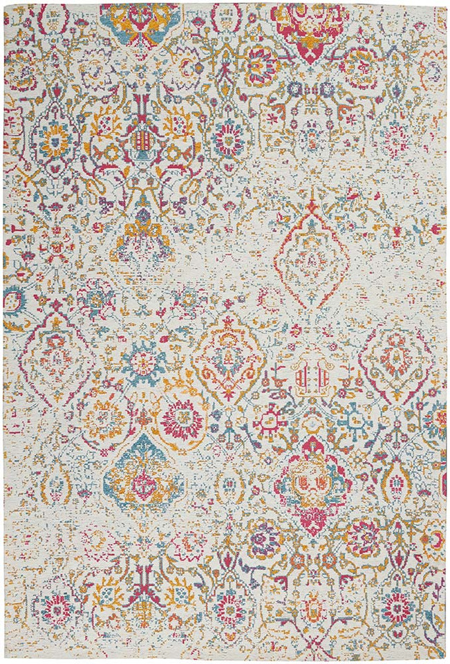 Traditional Damask DAS06 Blue Ivory Rug 152x213 cm