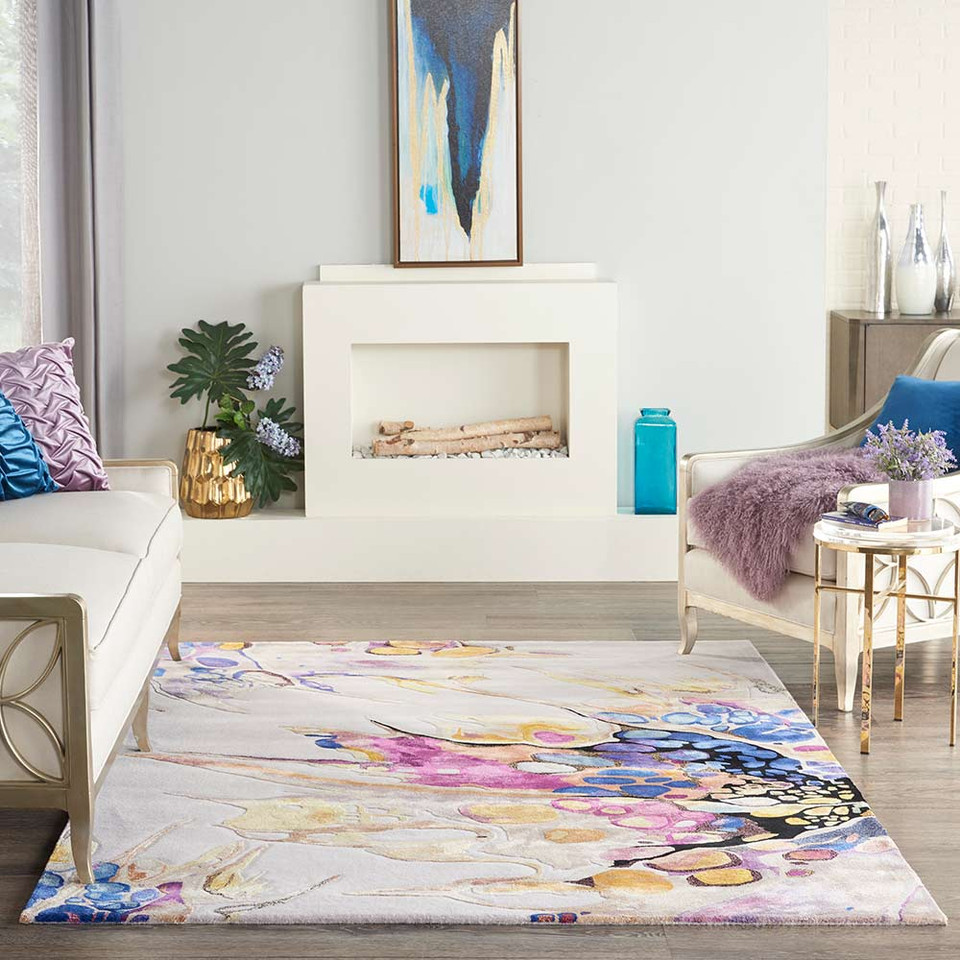 Prismatic PRS20 Grey Lilac Multi Contemporary Rug