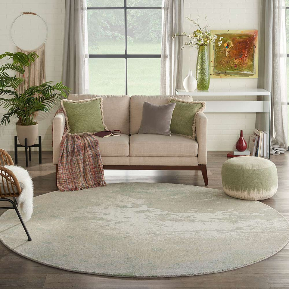 Twilight TWI06 Ivory Green Abstract Rug