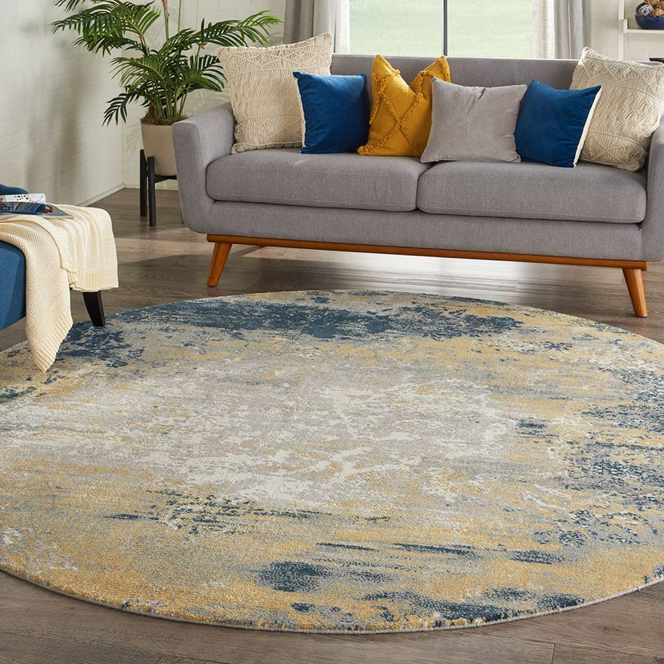 Twilight TWI22 Navy Gold Modern Rug
