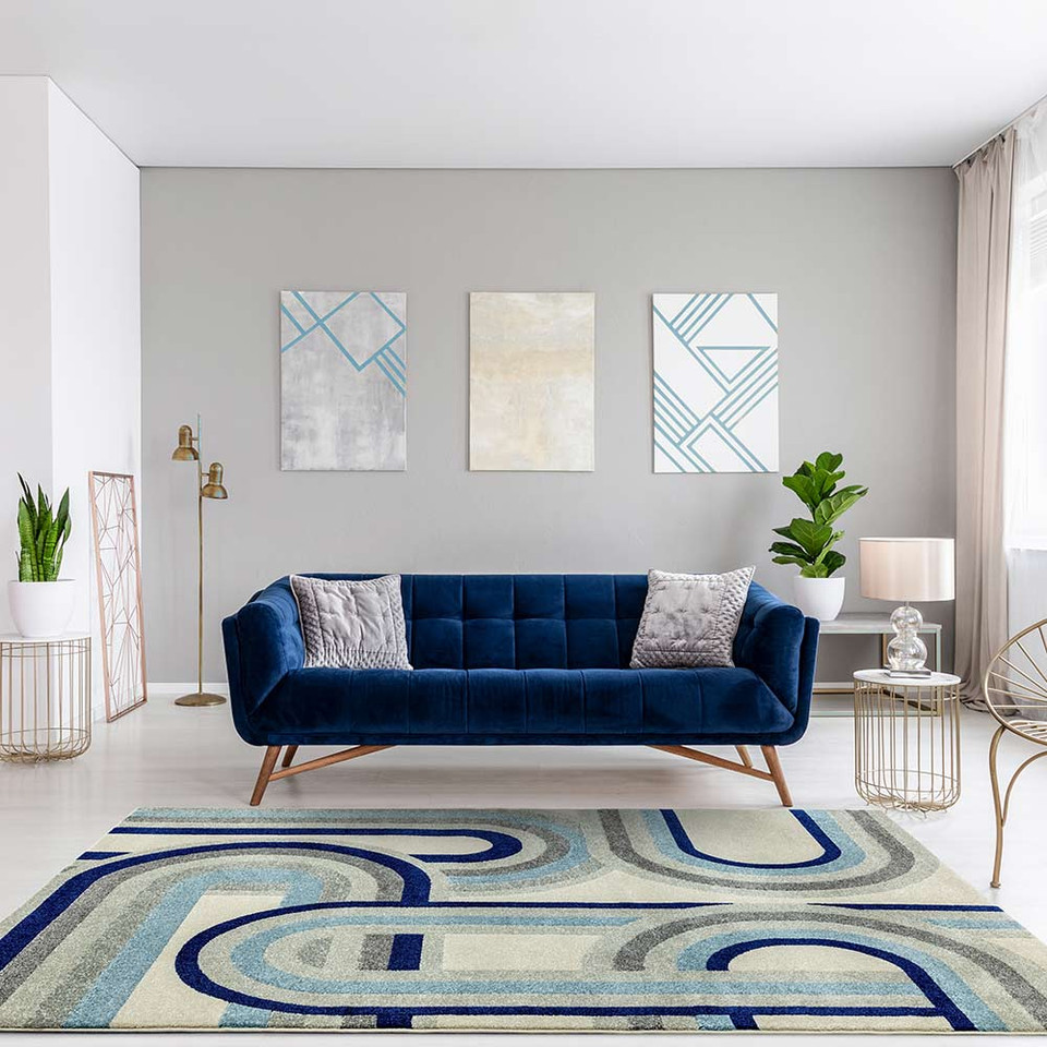 Nova Rug Retro Blue NV30