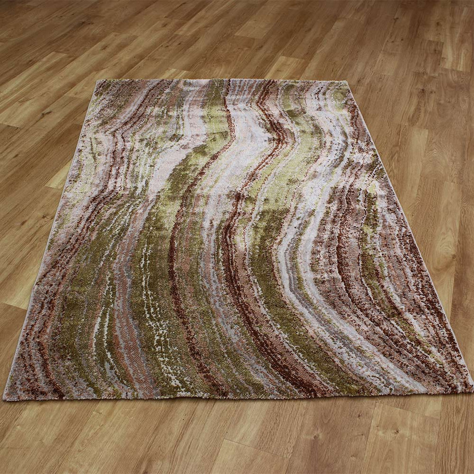 Moda Rug Silky Gold Salmon Waves