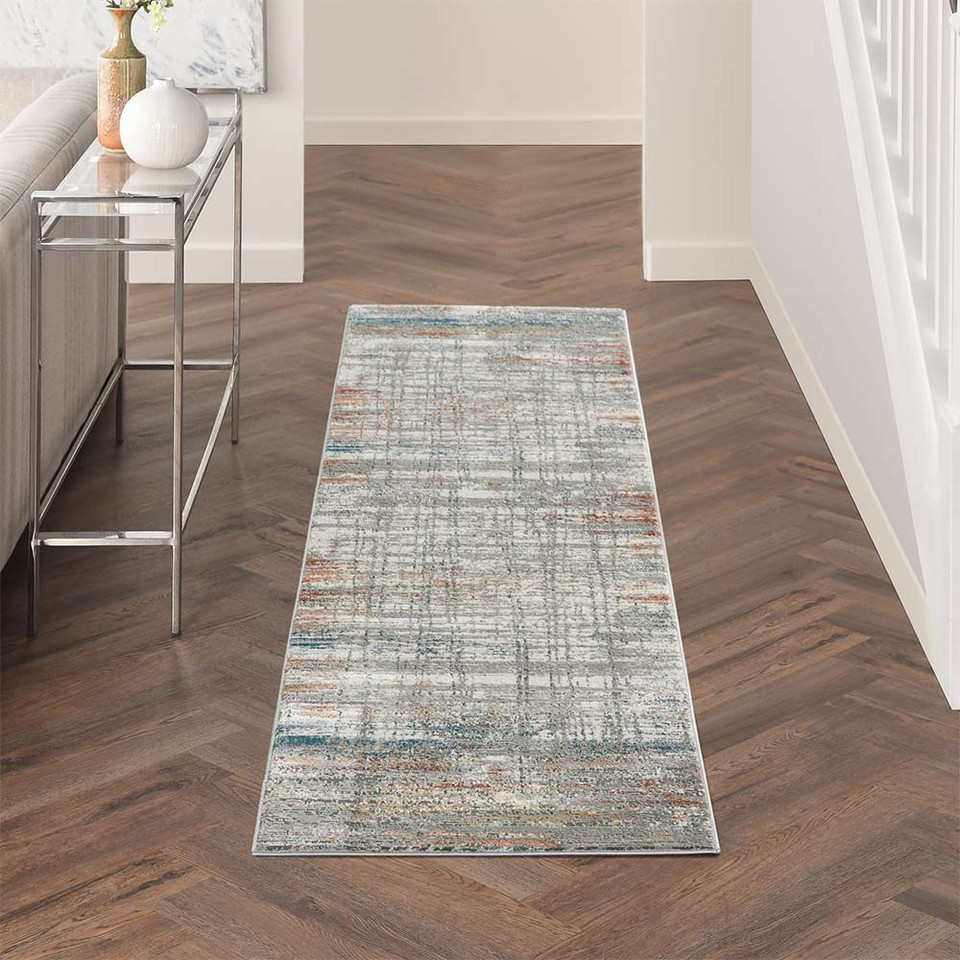Rustic Textures RUS12 Grey Multi Abstract Rug